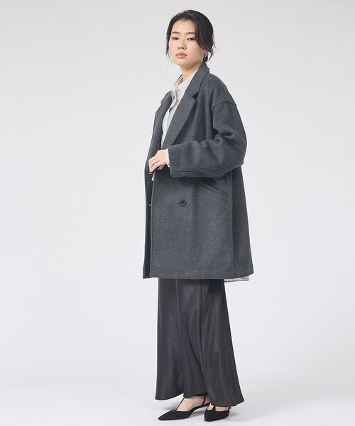 Rouge vif la cle / ルージュ・ヴィフ ラクレ アウター | 【一部店舗限定】ニットビーバーコート/ダブルブレストコート | 詳細7