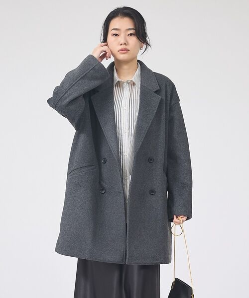 Rouge vif la cle / ルージュ・ヴィフ ラクレ アウター | 【一部店舗限定】ニットビーバーコート/ダブルブレストコート | 詳細1