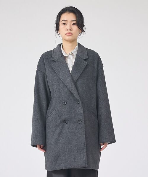 Rouge vif la cle / ルージュ・ヴィフ ラクレ アウター | 【一部店舗限定】ニットビーバーコート/ダブルブレストコート | 詳細11