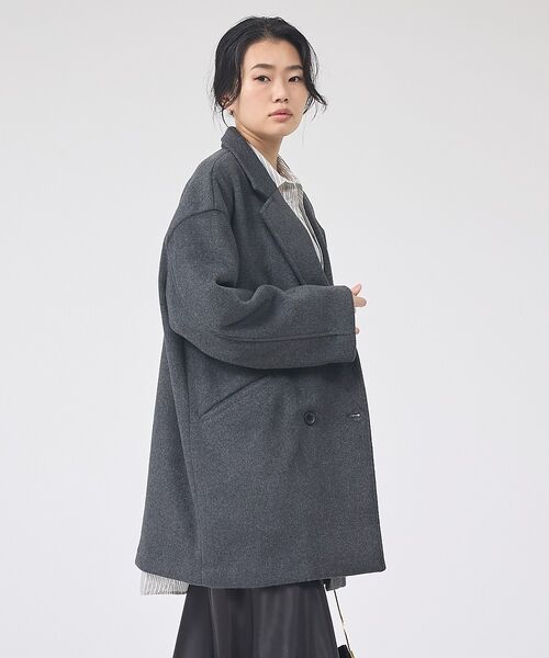 Rouge vif la cle / ルージュ・ヴィフ ラクレ アウター | 【一部店舗限定】ニットビーバーコート/ダブルブレストコート | 詳細4