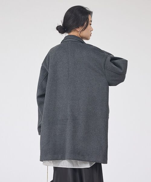 Rouge vif la cle / ルージュ・ヴィフ ラクレ アウター | 【一部店舗限定】ニットビーバーコート/ダブルブレストコート | 詳細5