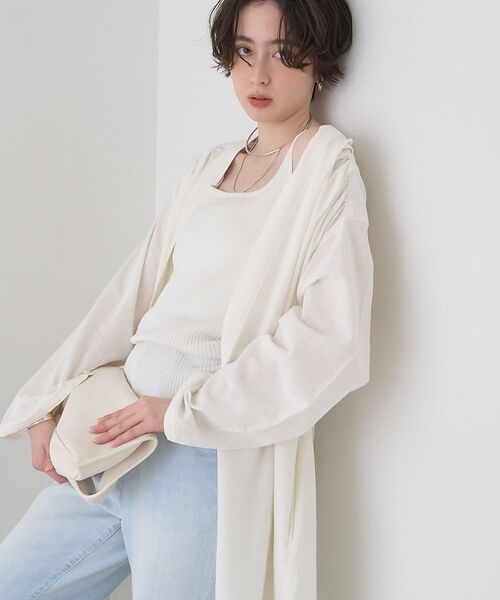 Rouge vif la cle / ルージュ・ヴィフ ラクレ シャツ・ブラウス | 【セットアップ対応】リネンロングトッパー/シャツ/カーディガン/羽織【予約】（ホワイト）