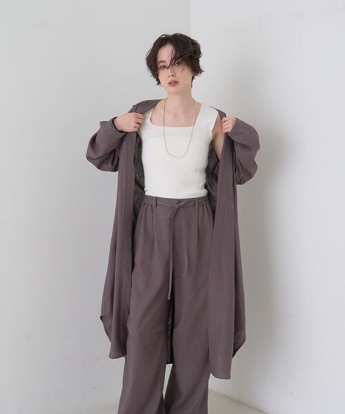 Rouge vif la cle / ルージュ・ヴィフ ラクレ シャツ・ブラウス | 【セットアップ対応】リネンロングトッパー/シャツ/カーディガン/羽織【予約】 | 詳細23