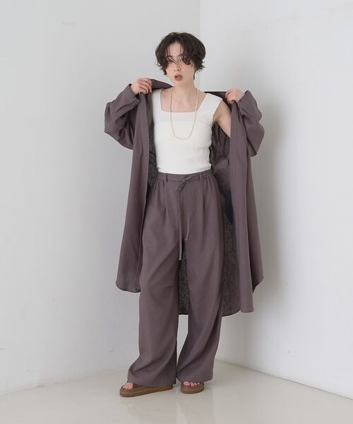 Rouge vif la cle / ルージュ・ヴィフ ラクレ シャツ・ブラウス | 【セットアップ対応】リネンロングトッパー/シャツ/カーディガン/羽織【予約】 | 詳細13