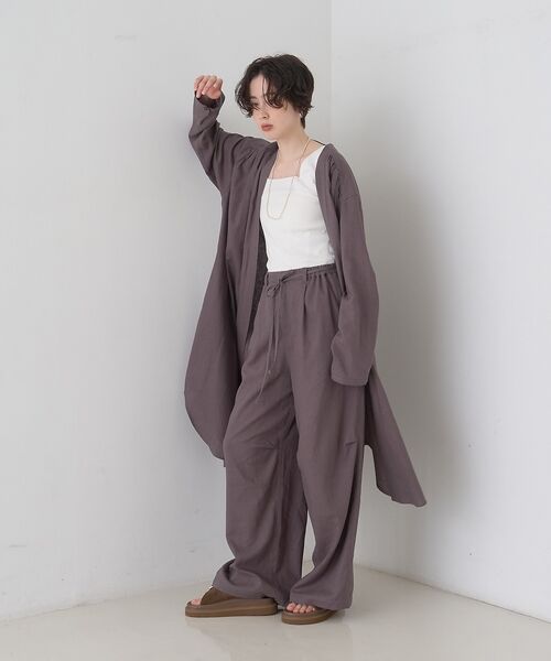 Rouge vif la cle / ルージュ・ヴィフ ラクレ シャツ・ブラウス | 【セットアップ対応】リネンロングトッパー/シャツ/カーディガン/羽織【予約】 | 詳細19