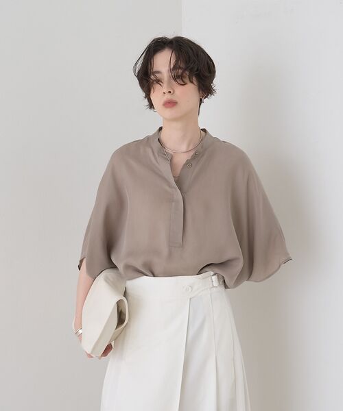 Rouge vif la cle / ルージュ・ヴィフ ラクレ シャツ・ブラウス | 【セットアップ対応】キュプラフィブリルドレープスキッパーブラウス【予約】 | 詳細1