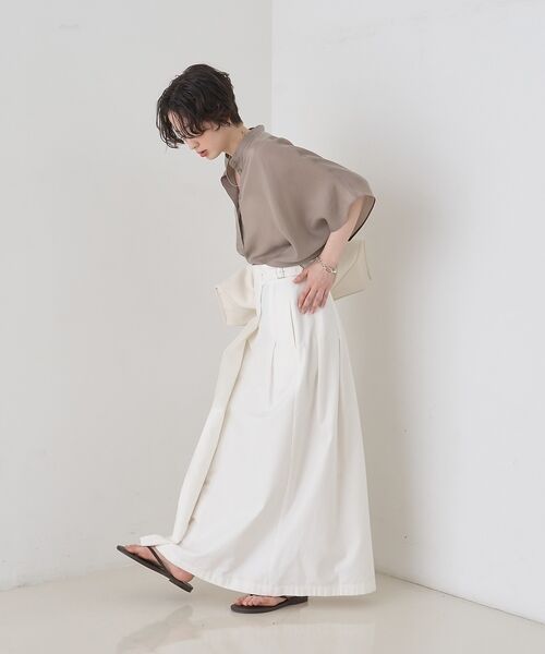 Rouge vif la cle / ルージュ・ヴィフ ラクレ シャツ・ブラウス | 【セットアップ対応】キュプラフィブリルドレープスキッパーブラウス【予約】 | 詳細11