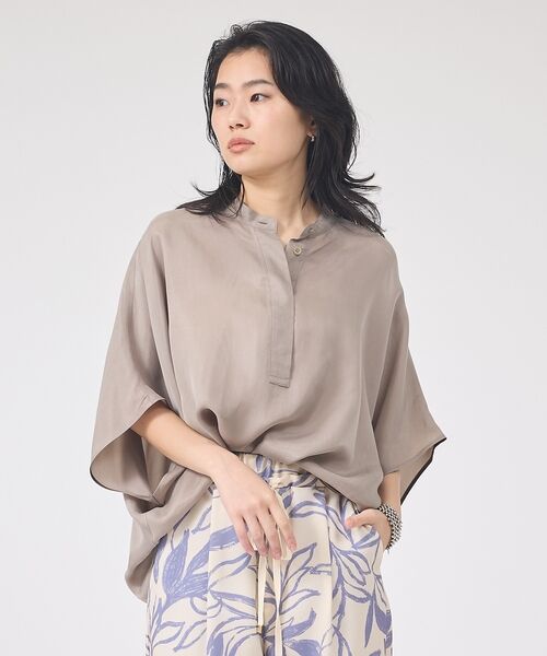 Rouge vif la cle / ルージュ・ヴィフ ラクレ シャツ・ブラウス | 【セットアップ対応】キュプラフィブリルドレープスキッパーブラウス【予約】 | 詳細13