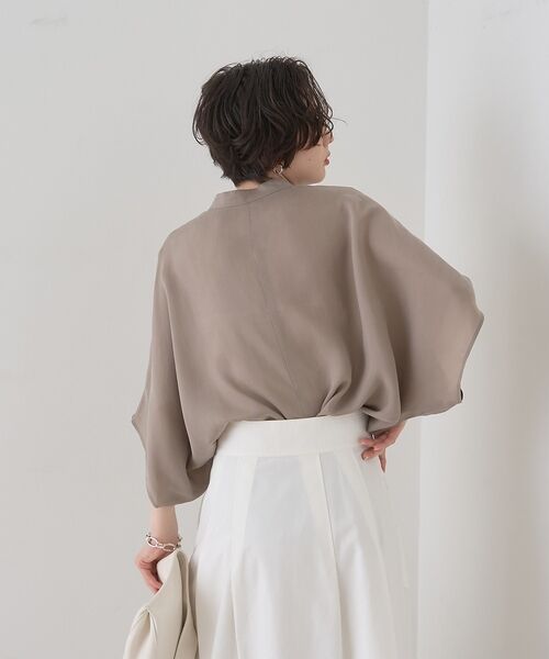 Rouge vif la cle / ルージュ・ヴィフ ラクレ シャツ・ブラウス | 【セットアップ対応】キュプラフィブリルドレープスキッパーブラウス【予約】 | 詳細4