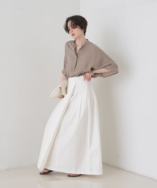 Rouge vif la cle / ルージュ・ヴィフ ラクレ シャツ・ブラウス | 【セットアップ対応】キュプラフィブリルドレープスキッパーブラウス【予約】 | 詳細5