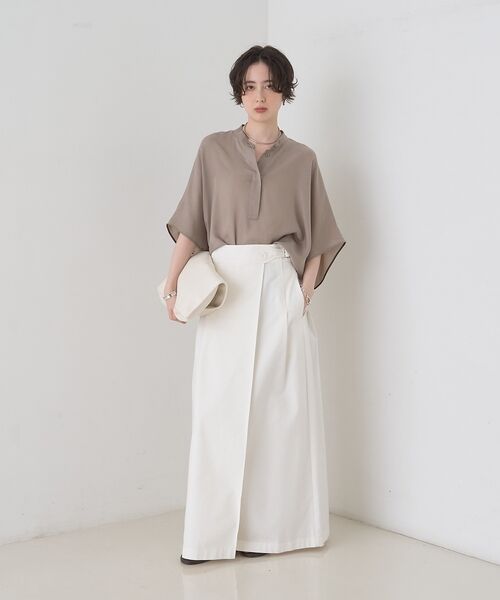 Rouge vif la cle / ルージュ・ヴィフ ラクレ シャツ・ブラウス | 【セットアップ対応】キュプラフィブリルドレープスキッパーブラウス【予約】 | 詳細7