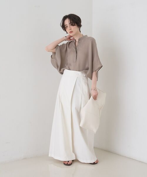 Rouge vif la cle / ルージュ・ヴィフ ラクレ シャツ・ブラウス | 【セットアップ対応】キュプラフィブリルドレープスキッパーブラウス【予約】 | 詳細9