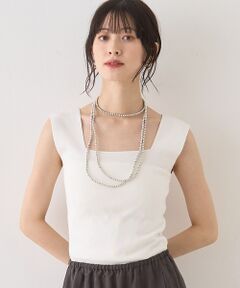 Rouge vif la cle / ルージュ・ヴィフ ラクレ キャミソール・チューブトップ | テンセルコットン総針スクエアネックニットタンク【予約】