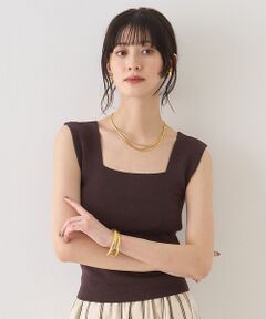 Rouge vif la cle / ルージュ・ヴィフ ラクレ キャミソール・チューブトップ | テンセルコットン総針スクエアネックニットタンク【予約】