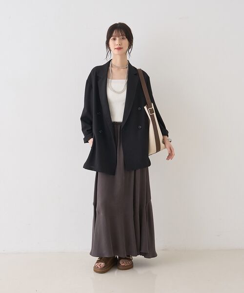 Rouge vif la cle / ルージュ・ヴィフ ラクレ キャミソール・チューブトップ | テンセルコットン総針スクエアネックニットタンク【予約】 | 詳細11