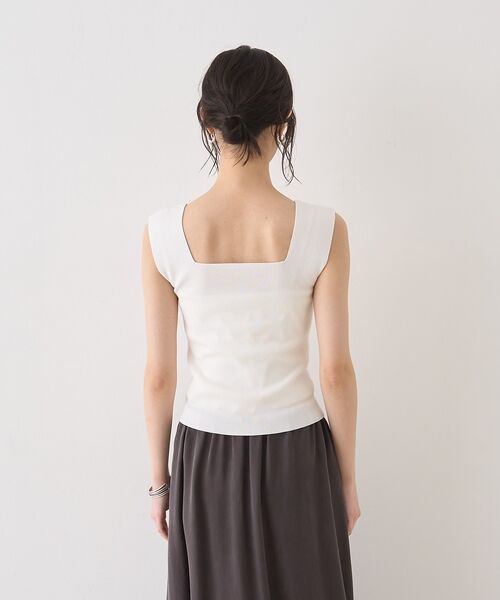 Rouge vif la cle / ルージュ・ヴィフ ラクレ キャミソール・チューブトップ | テンセルコットン総針スクエアネックニットタンク【予約】 | 詳細15