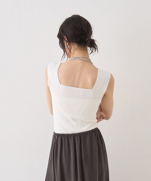 Rouge vif la cle / ルージュ・ヴィフ ラクレ キャミソール・チューブトップ | テンセルコットン総針スクエアネックニットタンク【予約】 | 詳細5
