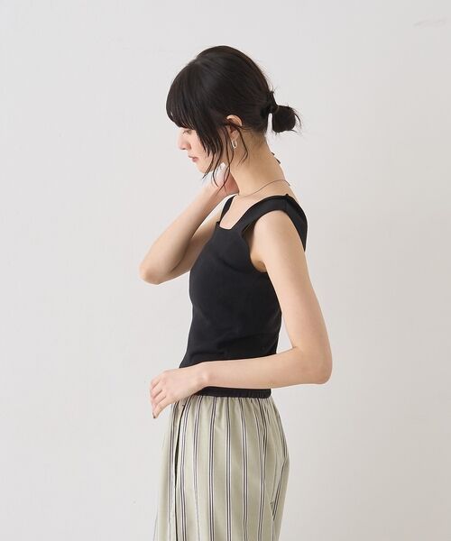 Rouge vif la cle / ルージュ・ヴィフ ラクレ キャミソール・チューブトップ | テンセルコットン総針スクエアネックニットタンク【予約】 | 詳細21