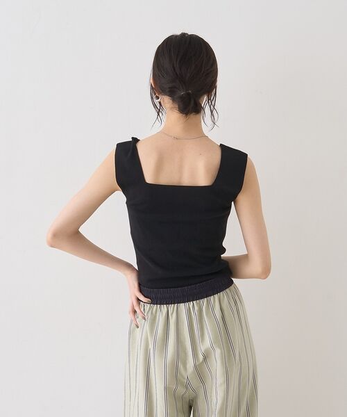 Rouge vif la cle / ルージュ・ヴィフ ラクレ キャミソール・チューブトップ | テンセルコットン総針スクエアネックニットタンク【予約】 | 詳細22