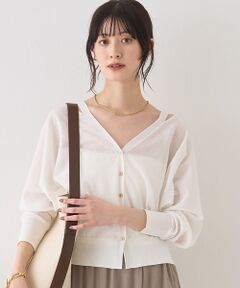 Rouge vif la cle / ルージュ・ヴィフ ラクレ カーディガン・ボレロ | ネックスリットVネックシアーカーディガン/ニット【予約】