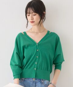 Rouge vif la cle / ルージュ・ヴィフ ラクレ カーディガン・ボレロ | ネックスリットVネックシアーカーディガン/ニット【予約】