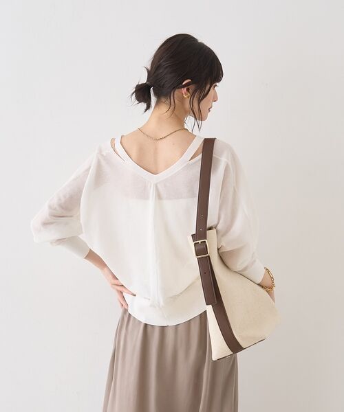 Rouge vif la cle / ルージュ・ヴィフ ラクレ カーディガン・ボレロ | ネックスリットVネックシアーカーディガン/ニット【予約】 | 詳細5