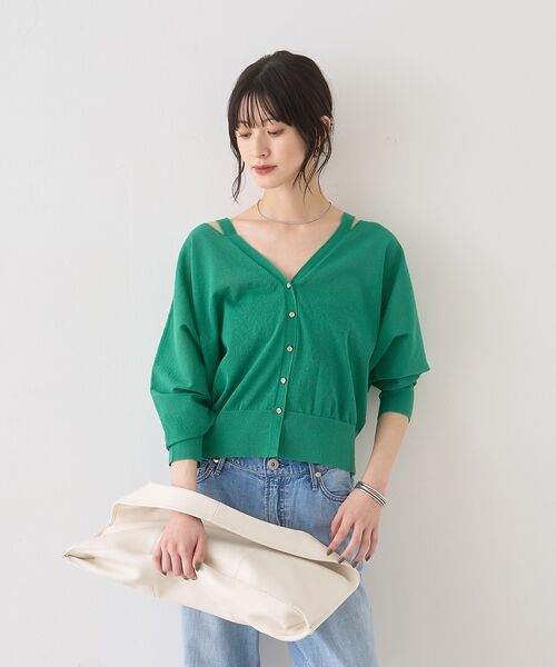 Rouge vif la cle / ルージュ・ヴィフ ラクレ カーディガン・ボレロ | ネックスリットVネックシアーカーディガン/ニット【予約】 | 詳細12