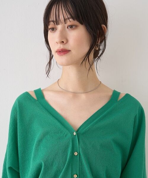 Rouge vif la cle / ルージュ・ヴィフ ラクレ カーディガン・ボレロ | ネックスリットVネックシアーカーディガン/ニット【予約】 | 詳細26