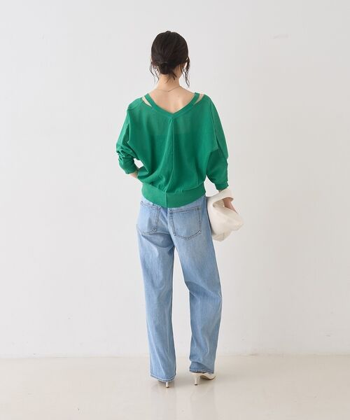 Rouge vif la cle / ルージュ・ヴィフ ラクレ カーディガン・ボレロ | ネックスリットVネックシアーカーディガン/ニット【予約】 | 詳細20