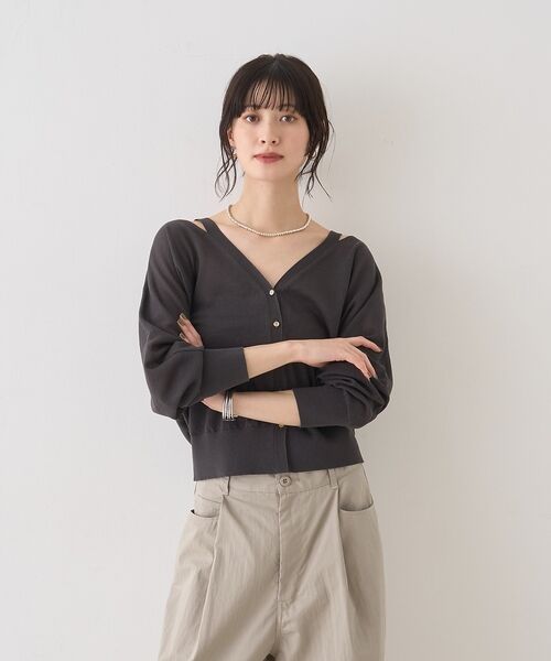 Rouge vif la cle / ルージュ・ヴィフ ラクレ カーディガン・ボレロ | ネックスリットVネックシアーカーディガン/ニット【予約】 | 詳細29