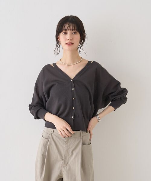 Rouge vif la cle / ルージュ・ヴィフ ラクレ カーディガン・ボレロ | ネックスリットVネックシアーカーディガン/ニット【予約】 | 詳細30