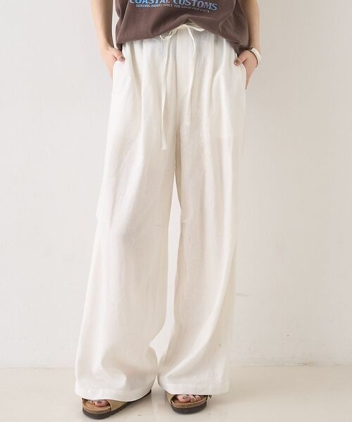 Rouge vif la cle / ルージュ・ヴィフ ラクレ パンツ | 【セットアップ対応】リネンタックイージーパンツ【予約】（ホワイト）