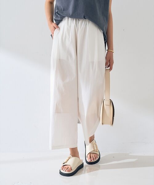 Rouge vif la cle / ルージュ・ヴィフ ラクレ ショート・ハーフ・半端丈パンツ | 【ロングセラー】【2026SS新色登場】イージーワイドパンツ/ウエストゴム/クロ（オフホワイト）