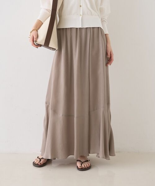 Rouge vif la cle / ルージュ・ヴィフ ラクレ ロング・マキシ丈スカート | キュプラフィブリルイージーギャザースカート【予約】 | 詳細1