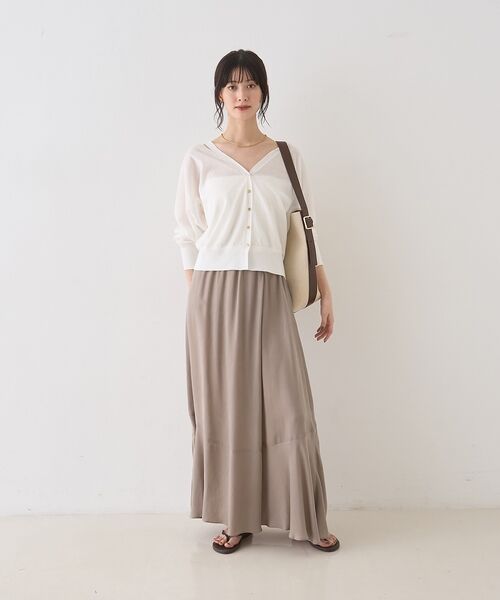 Rouge vif la cle / ルージュ・ヴィフ ラクレ ロング・マキシ丈スカート | キュプラフィブリルイージーギャザースカート【予約】 | 詳細10