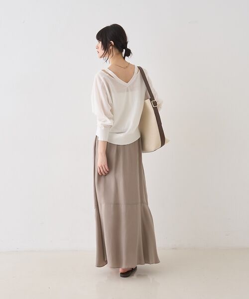 Rouge vif la cle / ルージュ・ヴィフ ラクレ ロング・マキシ丈スカート | キュプラフィブリルイージーギャザースカート【予約】 | 詳細12