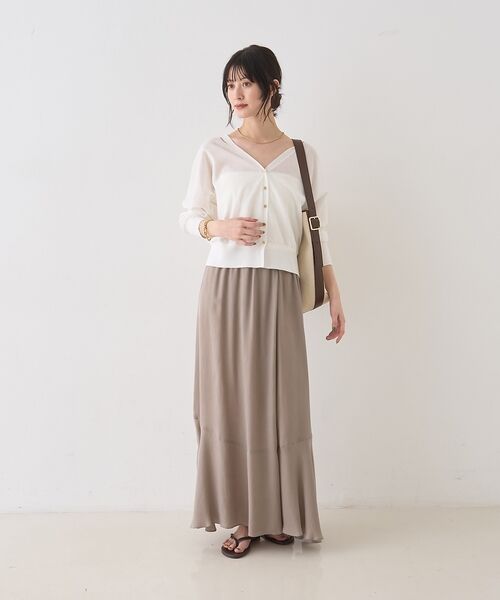 Rouge vif la cle / ルージュ・ヴィフ ラクレ ロング・マキシ丈スカート | キュプラフィブリルイージーギャザースカート【予約】 | 詳細9