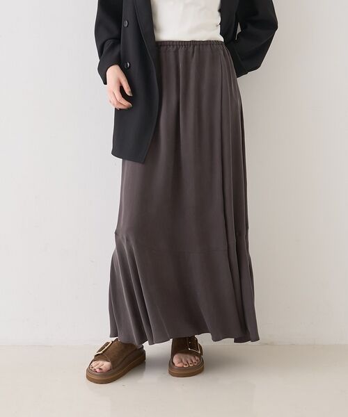 Rouge vif la cle / ルージュ・ヴィフ ラクレ ロング・マキシ丈スカート | キュプラフィブリルイージーギャザースカート【予約】 | 詳細15