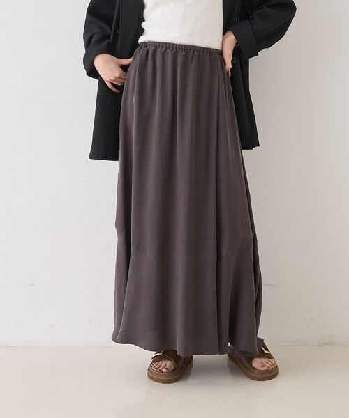 Rouge vif la cle / ルージュ・ヴィフ ラクレ ロング・マキシ丈スカート | キュプラフィブリルイージーギャザースカート【予約】 | 詳細17