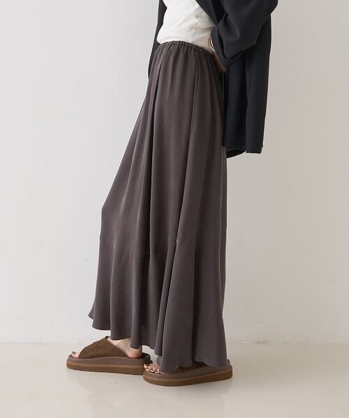 Rouge vif la cle / ルージュ・ヴィフ ラクレ ロング・マキシ丈スカート | キュプラフィブリルイージーギャザースカート【予約】 | 詳細18