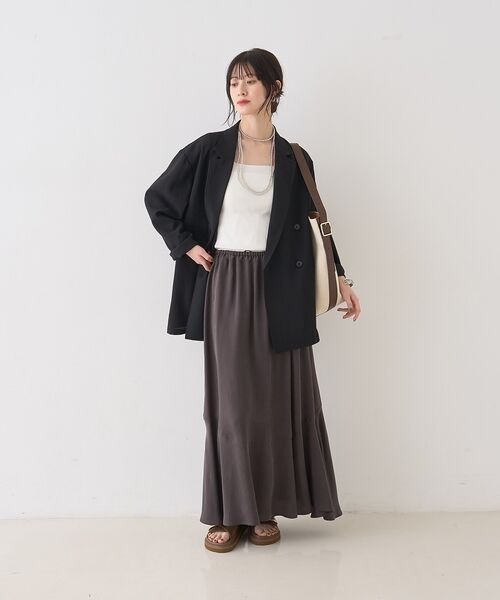 Rouge vif la cle / ルージュ・ヴィフ ラクレ ロング・マキシ丈スカート | キュプラフィブリルイージーギャザースカート【予約】 | 詳細22