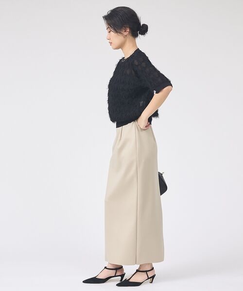 Rouge vif la cle / ルージュ・ヴィフ ラクレ ロング・マキシ丈スカート | ストレッチダンボールタイトスカート | 詳細13