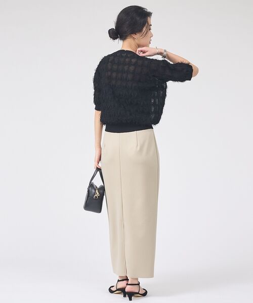 Rouge vif la cle / ルージュ・ヴィフ ラクレ ロング・マキシ丈スカート | ストレッチダンボールタイトスカート | 詳細14