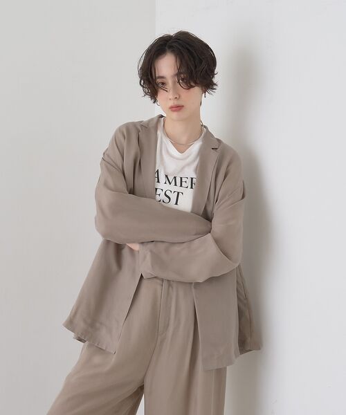 Rouge vif la cle / ルージュ・ヴィフ ラクレ テーラードジャケット | 【セットアップ対応】キュプラフィブリルダブルジャケット【予約】 | 詳細4