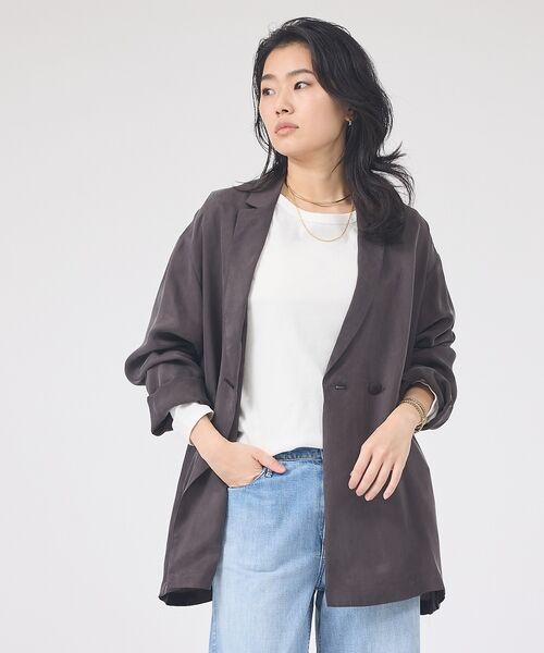 Rouge vif la cle / ルージュ・ヴィフ ラクレ テーラードジャケット | 【セットアップ対応】キュプラフィブリルダブルジャケット【予約】 | 詳細18