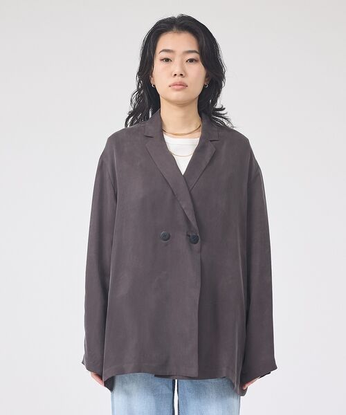 Rouge vif la cle / ルージュ・ヴィフ ラクレ テーラードジャケット | 【セットアップ対応】キュプラフィブリルダブルジャケット【予約】 | 詳細25