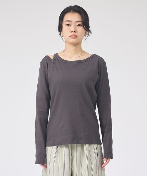 Rouge vif la cle / ルージュ・ヴィフ ラクレ Tシャツ | 【IRONING/アイロニング】アシンメトリーロングスリーブTシャツ/ロンT/カ | 詳細14