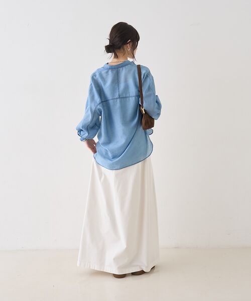 Rouge vif la cle / ルージュ・ヴィフ ラクレ シャツ・ブラウス | シアーデニムスタンドネックシャツ【予約】 | 詳細13