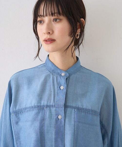 Rouge vif la cle / ルージュ・ヴィフ ラクレ シャツ・ブラウス | シアーデニムスタンドネックシャツ【予約】 | 詳細18