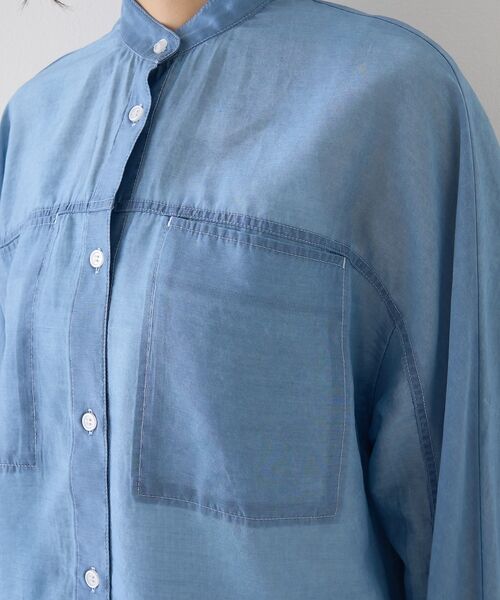 Rouge vif la cle / ルージュ・ヴィフ ラクレ シャツ・ブラウス | シアーデニムスタンドネックシャツ【予約】 | 詳細19